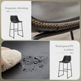 thumbnail image 4 of TOPCOMFY 30in Bar Stools Set of 2, Faux Leather, Armless with Metal Legs, Footrest for Kitchen Island, Black, 4 of 5
