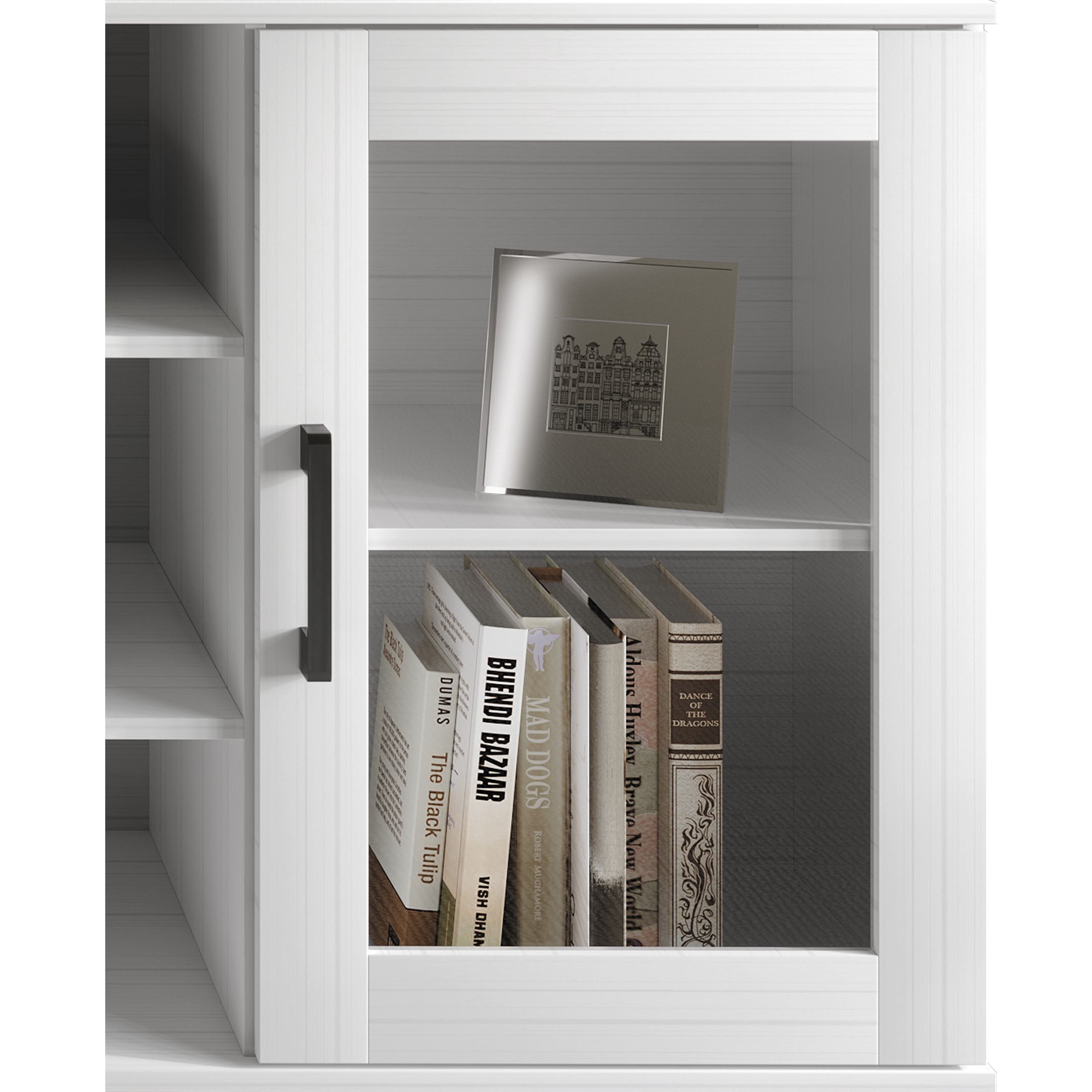Castle Place Modern Farmhouse TV Stand Console for TVs up to 65", White