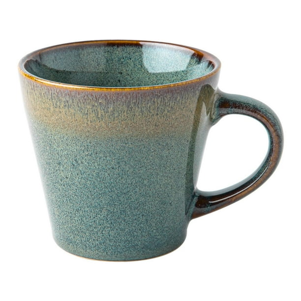 Taza de café de cerámica esmaltada, taza de para leche, té, utensilios para beber, 480 ml, artículos para beber, café con leche, té, leche, Verde
