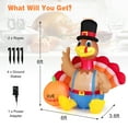 thumbnail image 3 of Costway 6FT Thanksgiving Inflatable Turkey with Pumpkin Fall Harvest Decor W/Lights, 3 of 8