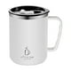 thumbnail image 2 of Taza de café de acero inoxidable con líneas de medición - taza aislante de doble pared de 20oz para bebidas calientes y frías, blanca/gris/verde, 2 of 6