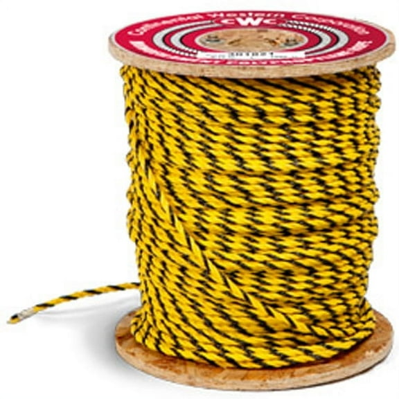 CWC 3-Strand Polypropylene Rope - 3/8" x 600 ft., Yellow & Black