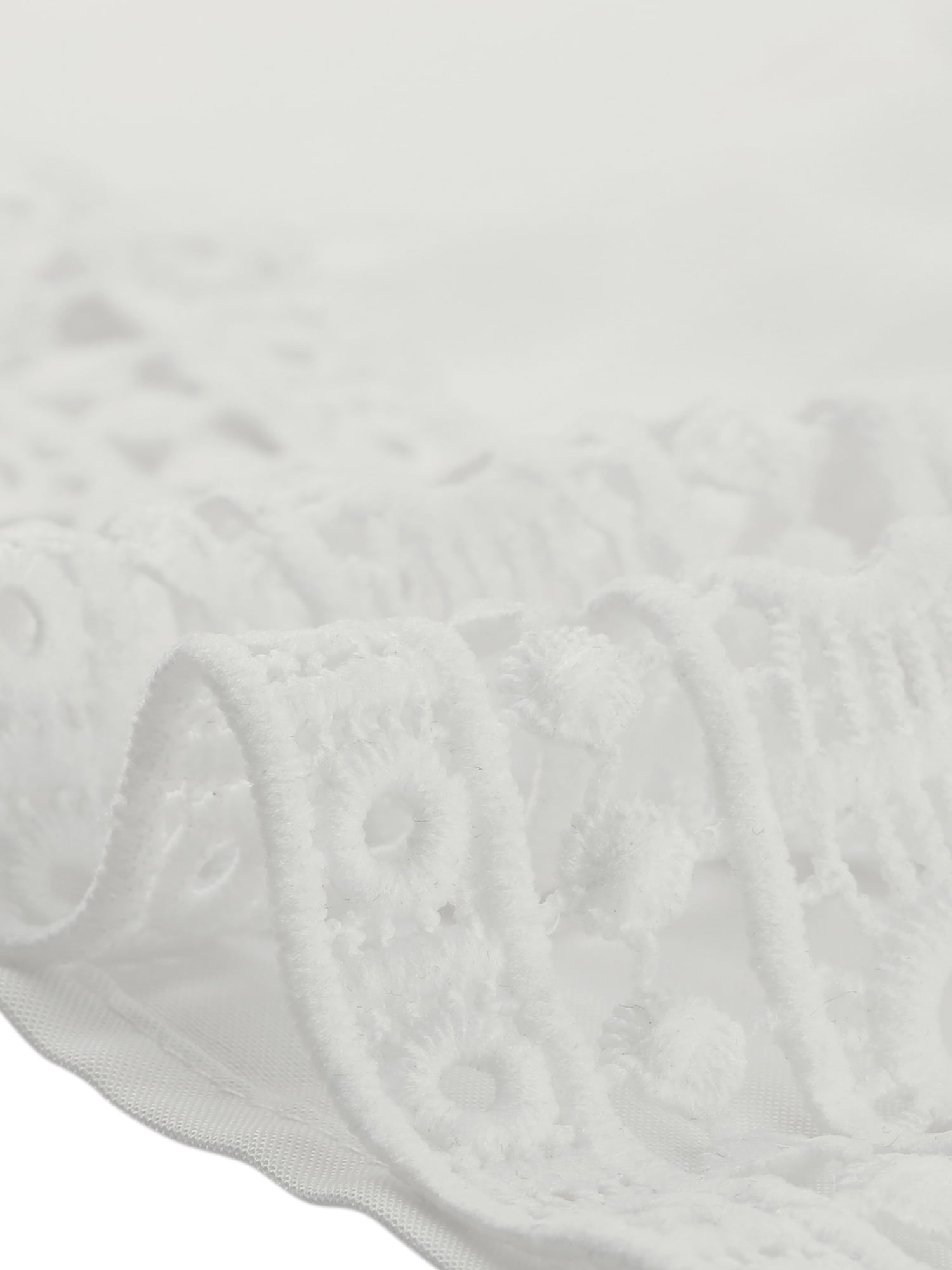 Women's Plus Summer Tops Lace Crochet Short Sleeve Casual Blouses 2X White