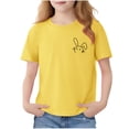 thumbnail image 3 of Piuwrlz Short Shirts Sleeve Kids Girls Graphic T-Shirts Crew Neck Pullover Yellow Size 5-6 Years, 3 of 7