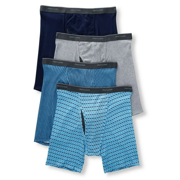 Men's Fruit Of The Loom 4BL77PX Coolzone Extended Size Boxer Briefs - 4 Pack (Assorted 3XL)