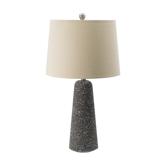 A&B Home Speckled Cone Table Lamp with A-Line Drum Fabric Shade - Black Finish - Beige Shade