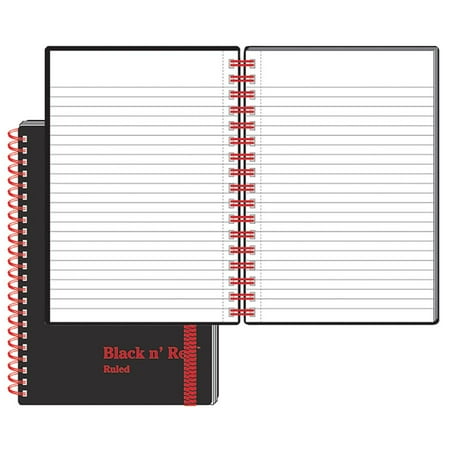 - Black n' Red, JDKF67010, Wirebound Semi - rigid Cover Ruled Notebook - A6, 1 Each