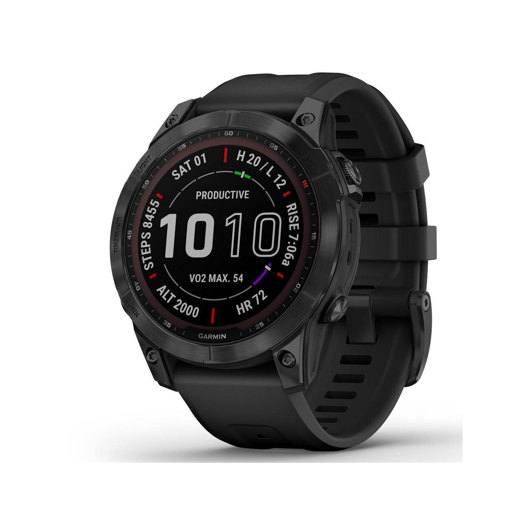 fenix 7 Sapphire Solar, Black DLC Titanium with Black Band