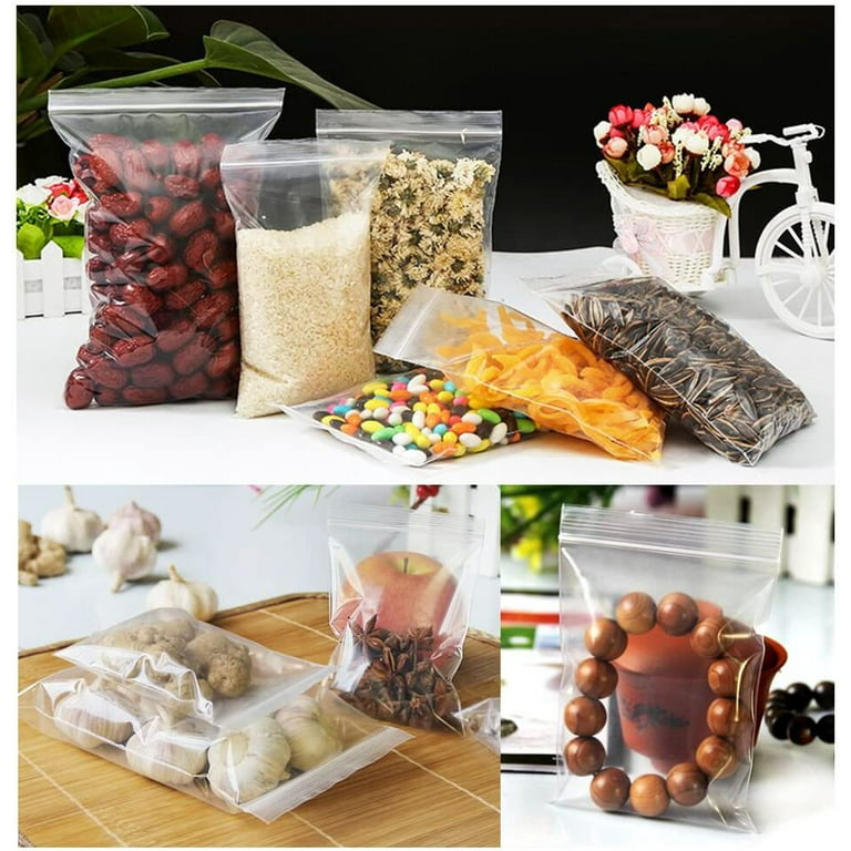 300pcs Zipper Poly Bags, Magicalmai Clear Plastic Zip Lock Baggies  Reclosable Thicken Zip Bags for Small Items/Food  Storage/Jewelry/Samples/Snack(2x2)