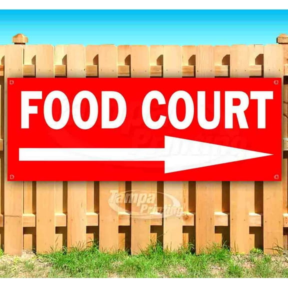 Food Court 13 oz Vinyl Banner With Metal Grommets