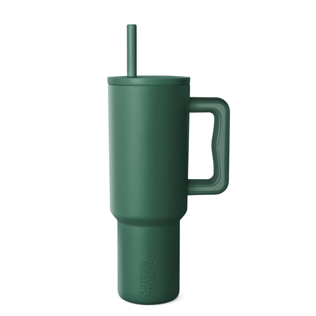 Vaso Simple Modern Trek Signature de 1,2 L con asa y pajita
