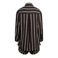 thumbnail image 7 of LYXSSBYX 2 Piece Sets for Women Summer Women Summer Striped Fashion Cardigan Long Sleeved Top+shorts Long Sleeved Round Neck Top/shirt Set, 7 of 7