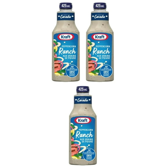 Kraft Peppercorn Ranch Salad Dressing, 425ml (3 Pack)