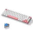 thumbnail image 1 of Graflsoa Clavier Mécanique Compact à 68 Touches avec Commutateur Bleu, Design Blanc et Rose, Rétroéclairage RVB, Connexion USB-C, Câble de 1,5 m, 1 of 6