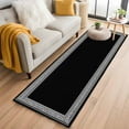 thumbnail image 2 of Black Geometric Large Area Rugs for Bedroom Living Room, Soft Non Slip Carpet Bedside Rug, Country Farm Traditional Chinese Tile Rectangular Floor Cover Kitchen Accent Rug 2'x6' for Office, 2 of 9