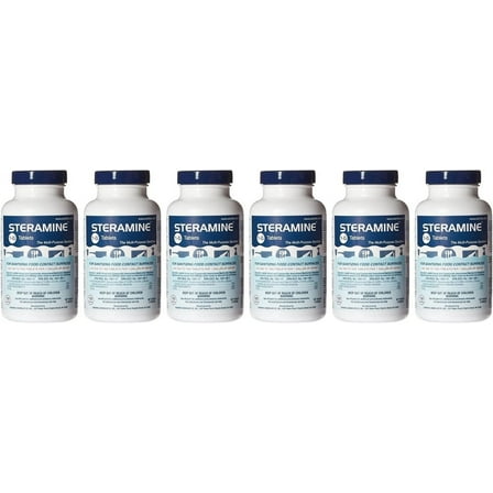 Steramine Quaternary Sanitizing Tablets (6 Pack of 150 Each), Blue
