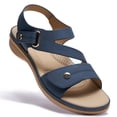 thumbnail image 6 of Littleplum Women's Arch Support Wide Width Flat Sandals with Double Adjustable Straps, Deep Blue, Size 8, 6 of 12