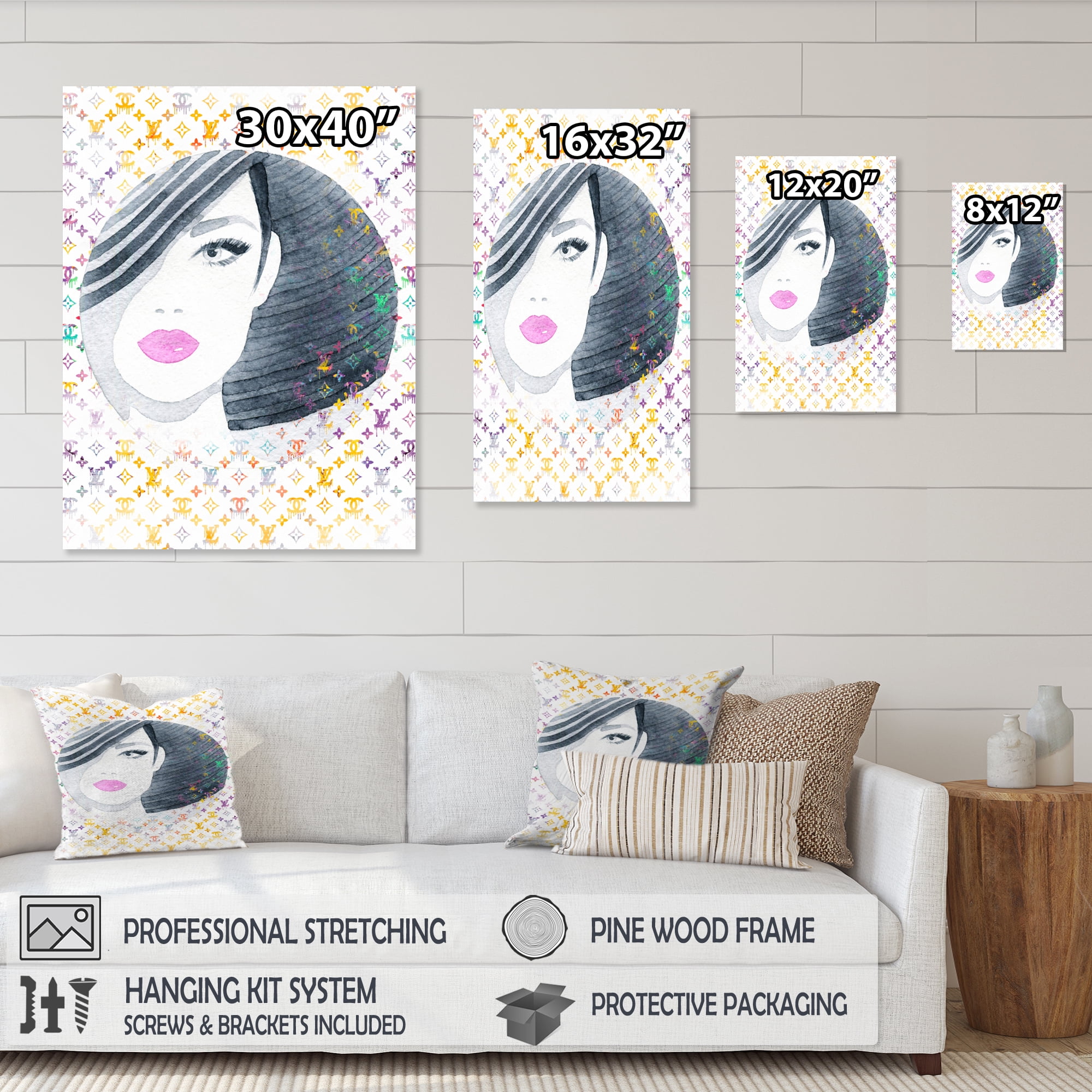 Designart High Fashion Female Sketch IV Canvas Wall Art