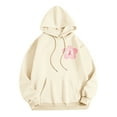 thumbnail image 7 of Godom Womens Floral Hoodies Sweatshirts Casual Long Sleeve Loose Fit Drawstring Hooded Pullover, 7 of 7