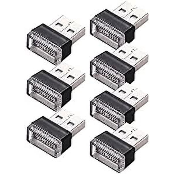 luces LED monocromáticas para interior de coche con conexión USB (7 colores), luces Plug and Play de 5 V, minikit de iluminación ambiental para interior de coche, portátil, enchufe USB, luces nocturna