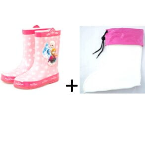 Botas de lluvia de dibujos animados de Disney para niños y niñas, zapatos de agua para niños, zapatos antideslizantes de princesa frozen, botas elsa anna, plantilla de 35 cm de 22,5 cm Gao Jinjia LED