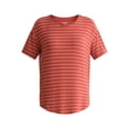 thumbnail image 5 of Time and Tru Women’s Crewneck Tunic Tee with Short Sleeves, Sizes XS-XXXL, 5 of 5