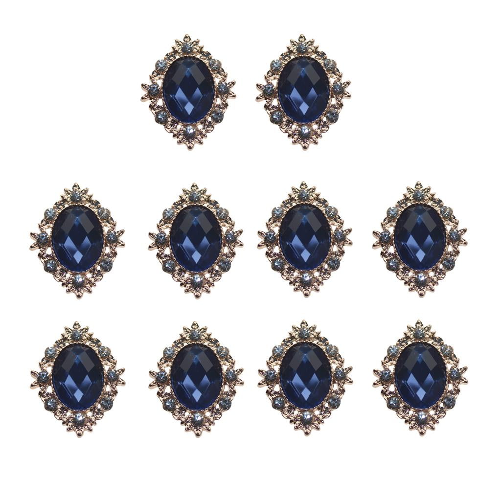 10 Crystal Diamante Pearl Flatback Embellishment Craft Wedding Decor Buttons 