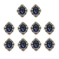 thumbnail image 1 of Rongfmy 10pcs Crystal Rhinestone Button Flatback Gemstone DIY Jewelry Cabochon Navy Blue 30x25mm, 1 of 9