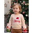 thumbnail image 4 of RUINIXCW Kids Girl Boy Christmas Sweatshirt Letter Santa Hat Embroidery Pullover, 4 of 8