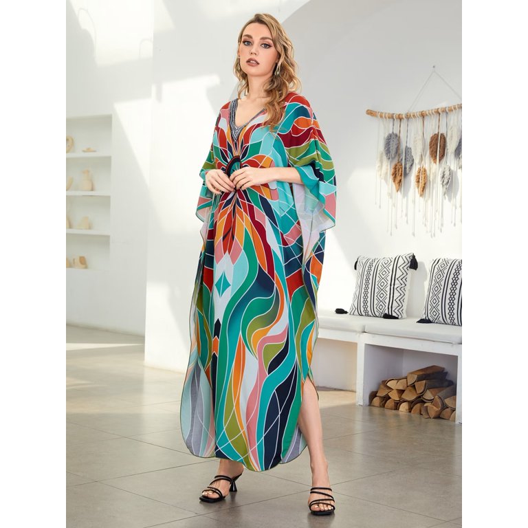 Edolynsa Kaftans for Women Fancy Plus Size Caftan Loungewear