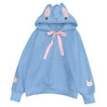 thumbnail image 2 of jsaierl Women Bunny Ears Hoodie Kawaii Anime Aesthetic Cute Japanese Rabbit Long Sleeve Top Hooded Sweatshirt Pullover Sweater, 2 of 9