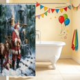 thumbnail image 3 of Erosebridal Christmas Train Shower Curtain 72Wx72L, Santa Bathroom Curtain, Christmas Santa, 3 of 5