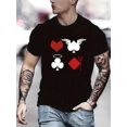 thumbnail image 1 of Angel And Devil Playing Cards Print Shirt, For Men, Casual Short Sleeve T-shirt For Summer Spring Fall, Tops As Gifts Tee For Adult, Men, Women, Teen, Teenager, Adolescent, Youth, 1 of 6