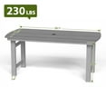 thumbnail image 3 of Ciokea 66" Outdoor Dining Table with Umbrella Hole HDPE Rectangle Patio Table for 6 Patio Furniture Garden Backyard Gray, 3 of 6