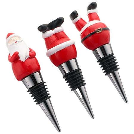 

3pcs Christmas Wine Stopper Red Wine Bottle Stopper Decorative Sealing Wine Stopper