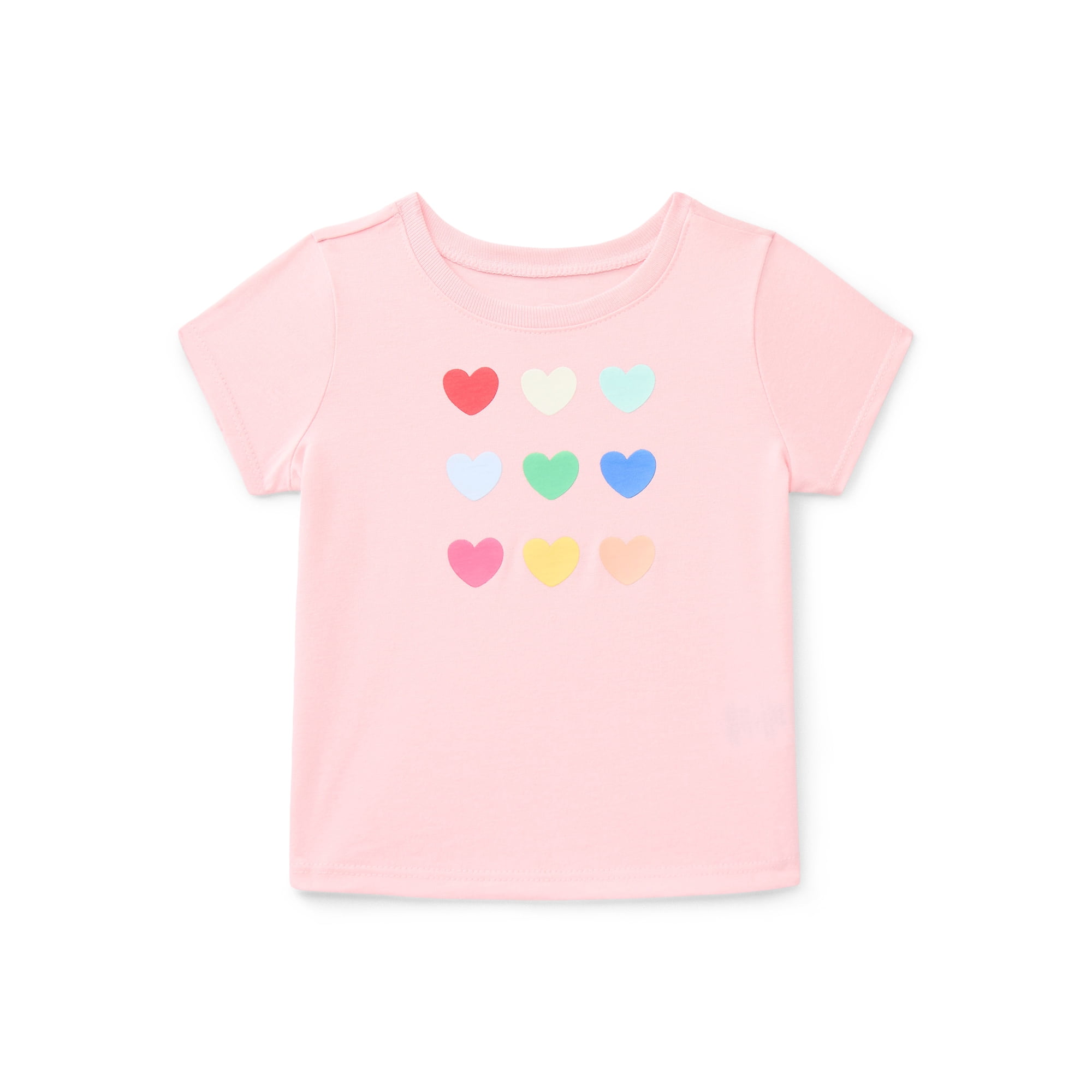 Wonder Nation Baby Girls Crewneck Short-Sleeve Tee, Sizes 0/3M-24M