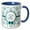 Blue/White, variant on 3drose, Elegant Green and Silver Heart Damask Monogram Letter K, 11oz Magic Transforming Mug