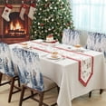 thumbnail image 4 of Christmas Snowman Chair Covers Set of 8 Blue Tree Eucalyptus Leaves Vintage Linen Chair Back Covers Stretch Removable Washable Slipcovers Protector for Dining Room Kitchen Party Decor, 4 of 5