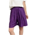 thumbnail image 2 of LEKWK Bermuda Shorts for Women Plus Size High Waisted Baggy Wide Leg Shorts Knee Length Loose Fit Long Shorts with Pockets Summer Beach Vacation Daily Wear, 2 of 6
