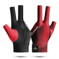 thumbnail image 1 of Open Finger Billiard Pool Gloves Adjustable Sticker Polyester Snooker Billiards Gloves Portable Lightweight Training Accessories Black Red, 1 of 6
