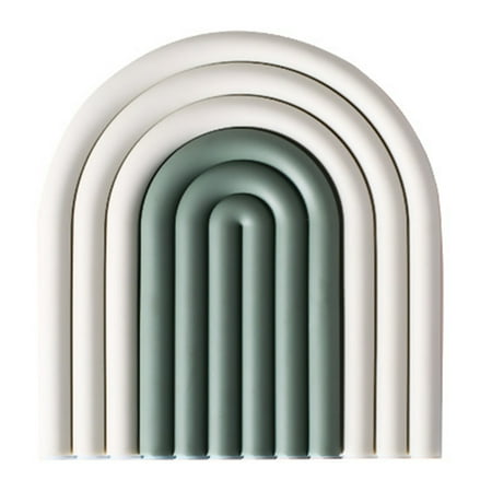 

HEVIRGO Rainbow Shape Pad Heat Resisting Nice-looking Reliable Placemat Non-slip Silicone Table Mat Cup Coaster for Home TPR
