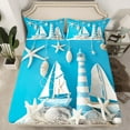 thumbnail image 2 of Erosebridal Tropical Summer Beach Sheet Set Twin , Coastal Seaside Farmhouse Lodge Cabin Bedding Sets Twin Size, Starfish Decor 3 Pieces, 2 of 7