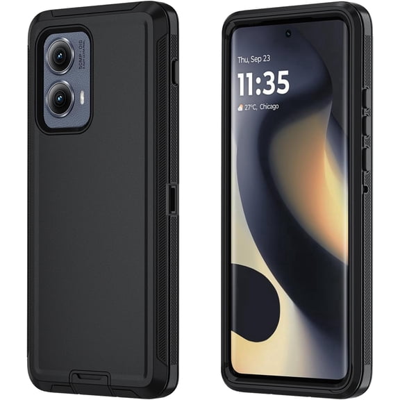 Heavy Duty 3 Layer Shockproof Phone Case compatible with Motorola Moto Edge 5G 2024, Rugged Drop Protection Cover
