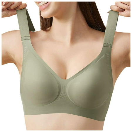 eileial Women s Underwire Bra Minimizer Lace Floral Bra Unlined Unpadded Plus Size Full Coverage Bra Green M