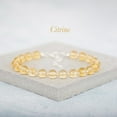 thumbnail image 2 of Citrine 8mm Round Shape Smooth Cut Beads 7 inch Adjustable Silver Plated Clasp Bracelet for men, women, unisex. Link Chain Stacking Bracelet.|LINK_02215, 2 of 3