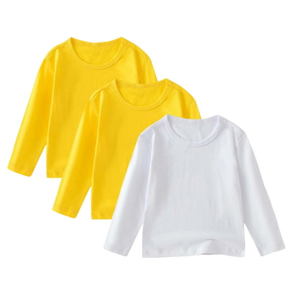 Hessimy 3 Pcs Kids Thermal Shirts Toddler Boys Girls Long Sleeve Undershirt Fleece Lined Base Layer Top Youth Underwear For Winter (White,11-12 Years)