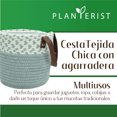 thumbnail image 2 of Planterist Cesta Organizadora Chica Tejida – Algodón Lavable, Plegable y Portable – Multiusos 19.5x17.5 cm con Agarradera de Piel para Almacenaje, Decoración y Ropa Sucia (Ajijic), 2 of 10