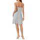 thumbnail image 3 of Noche de inspiración para mujeres, camisón sin mangas con ribete de satén, vestido de cami hasta la rodilla, talla XL, gris, 3 of 6
