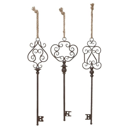  Key  Decor  In Artistic Design With Rusty Finish Set Of 3 