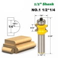 thumbnail image 4 of ziyahi 5Pcs Half-round Bearing Router Bits Bullnose Router Bit Set with C3 Carbide Tipped 1/2 Round Ball Milling Bits, 4 of 6